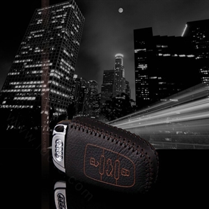 Funky Genuine Leather Key Ring Auto Key Bags Smart for Audi A4L - Black